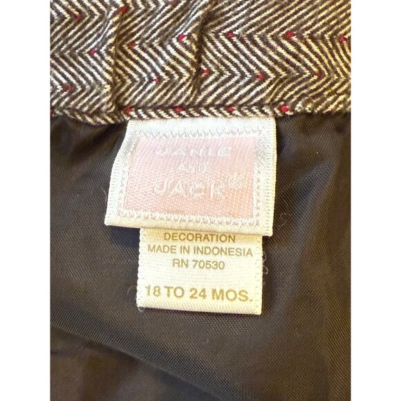 JANIE and JACK Brown Tweed Velvet Bow Skirt Infant size 18-24 months - Picture 4 of 6